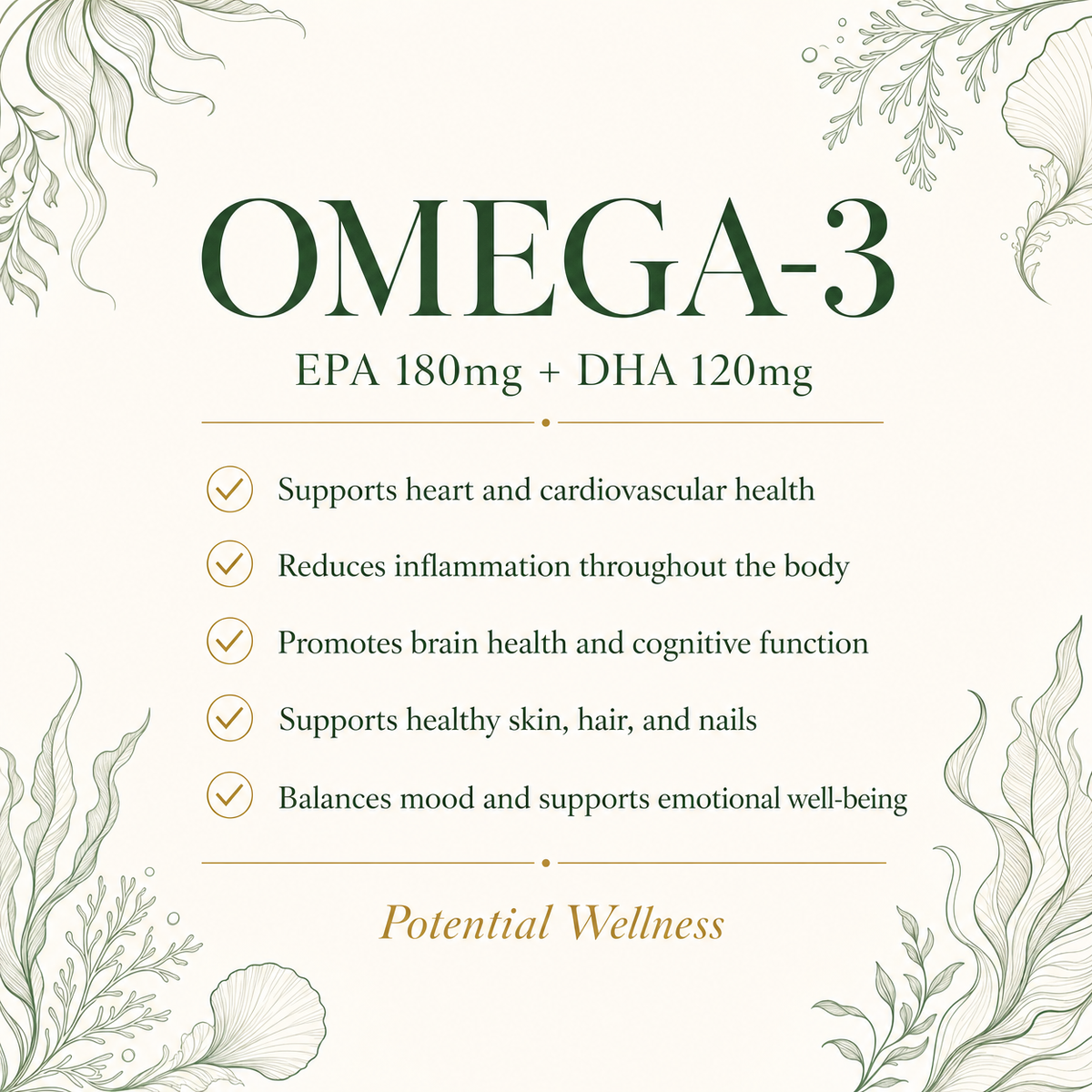 Omega-3 EPA 180mg + DHA 120mg