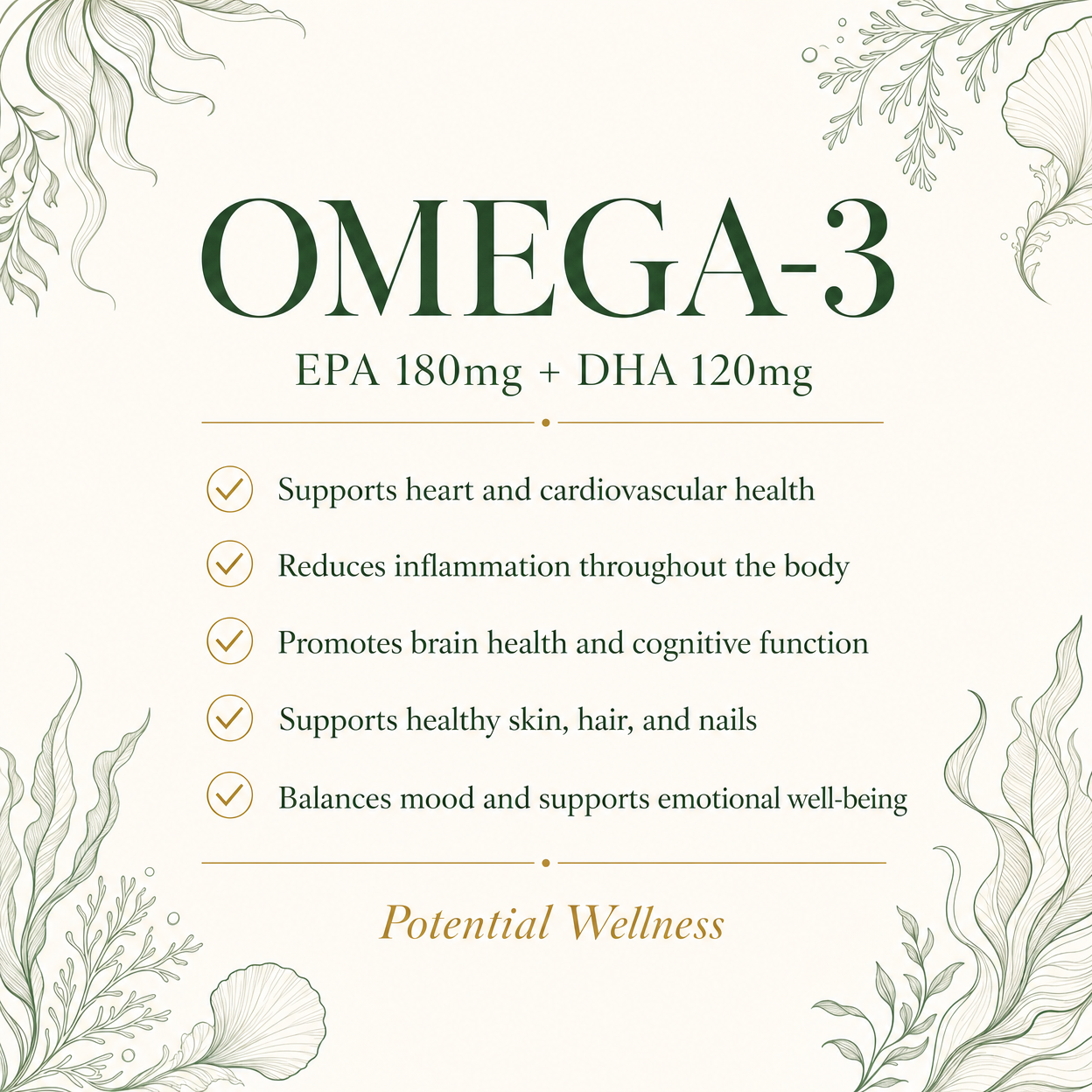 Omega-3 EPA 180mg + DHA 120mg
